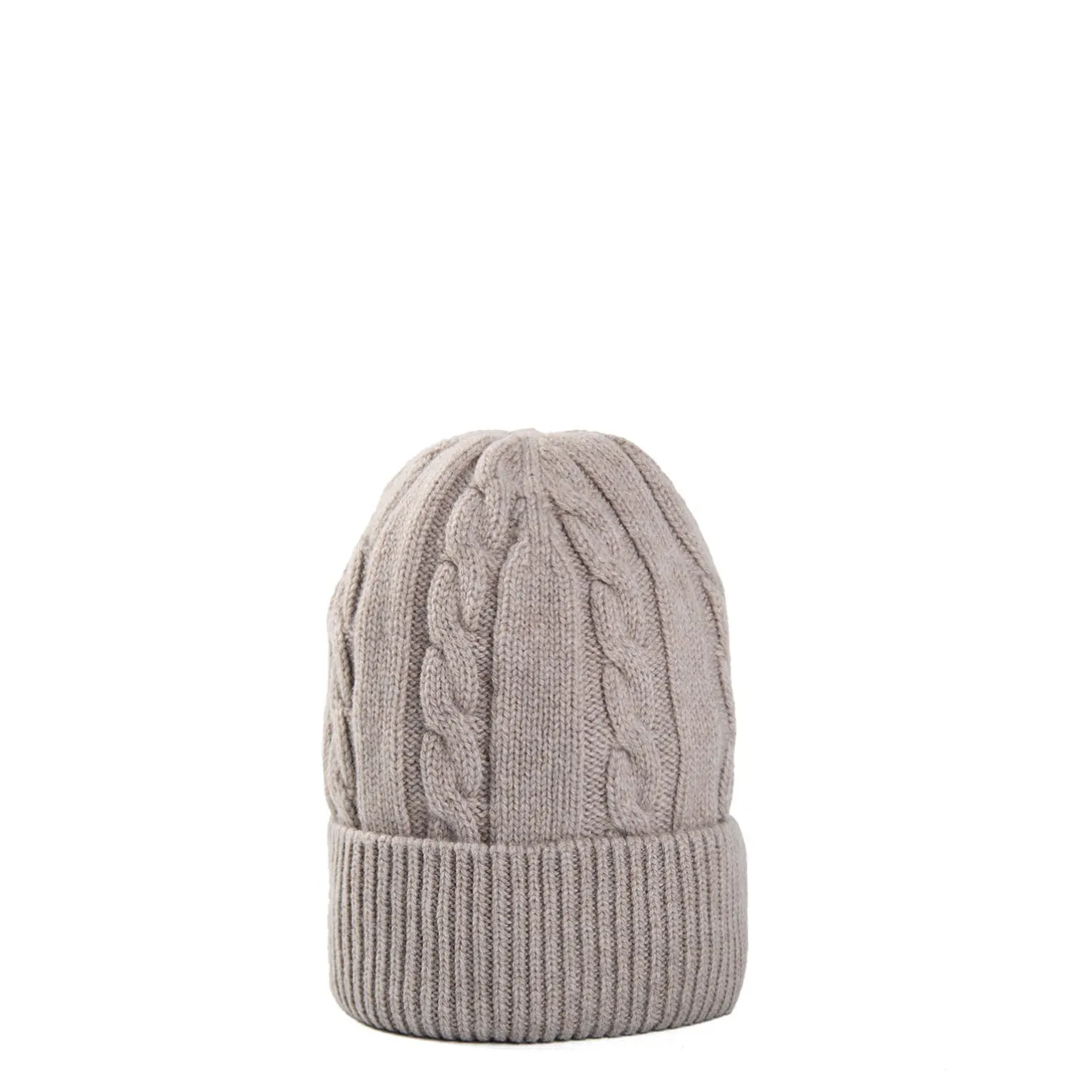 E.Marinella BERRETTO BEIGE A trecce in cashmere New