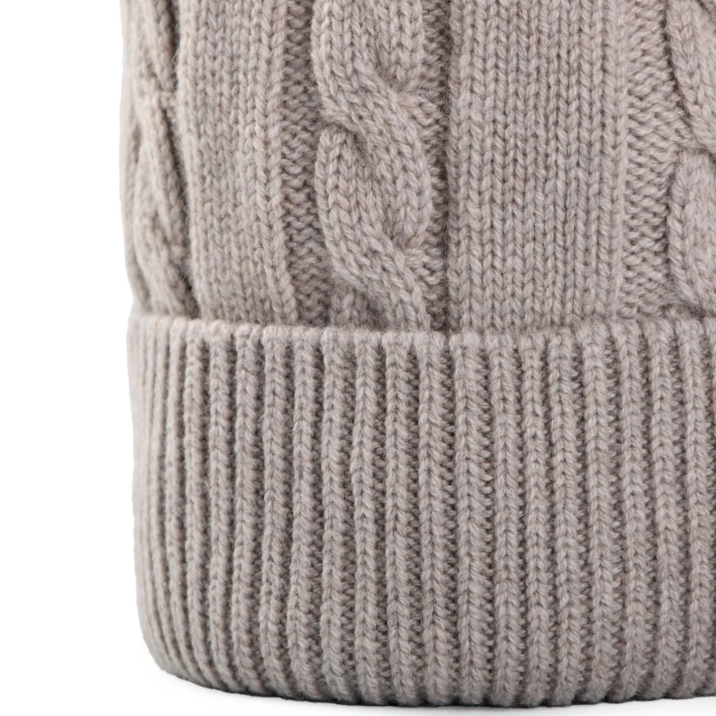 E.Marinella BERRETTO BEIGE A trecce in cashmere New