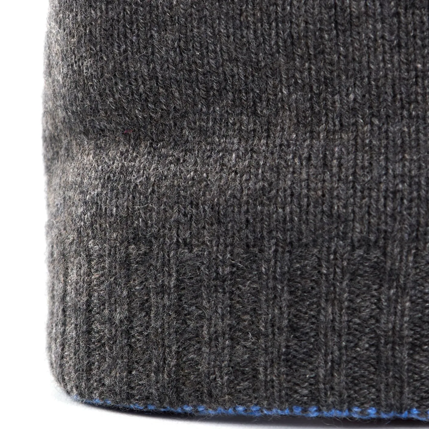 E.Marinella BERRETTO BICOLORE GRIGIO E AZZURRO POLVERE In cashmere
