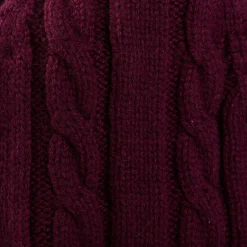 E.Marinella BERRETTO BORDEAUX A trecce in cashmere New