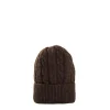 E.Marinella BERRETTO MARRONE SCURO A trecce in cashmere Outlet