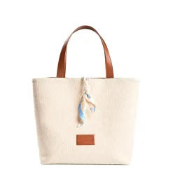 E.Marinella BORSA BEACH In canvas e pelle liscia Best