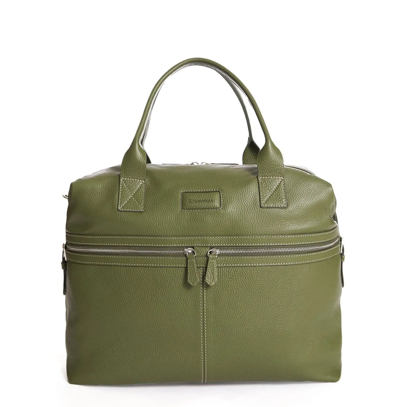 E.Marinella BORSA DA VIAGGIO VERDE OLIVA In pelle martellata Sale