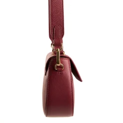 E.Marinella BORSA MINI CLEO BORDEAUX In pelle liscia