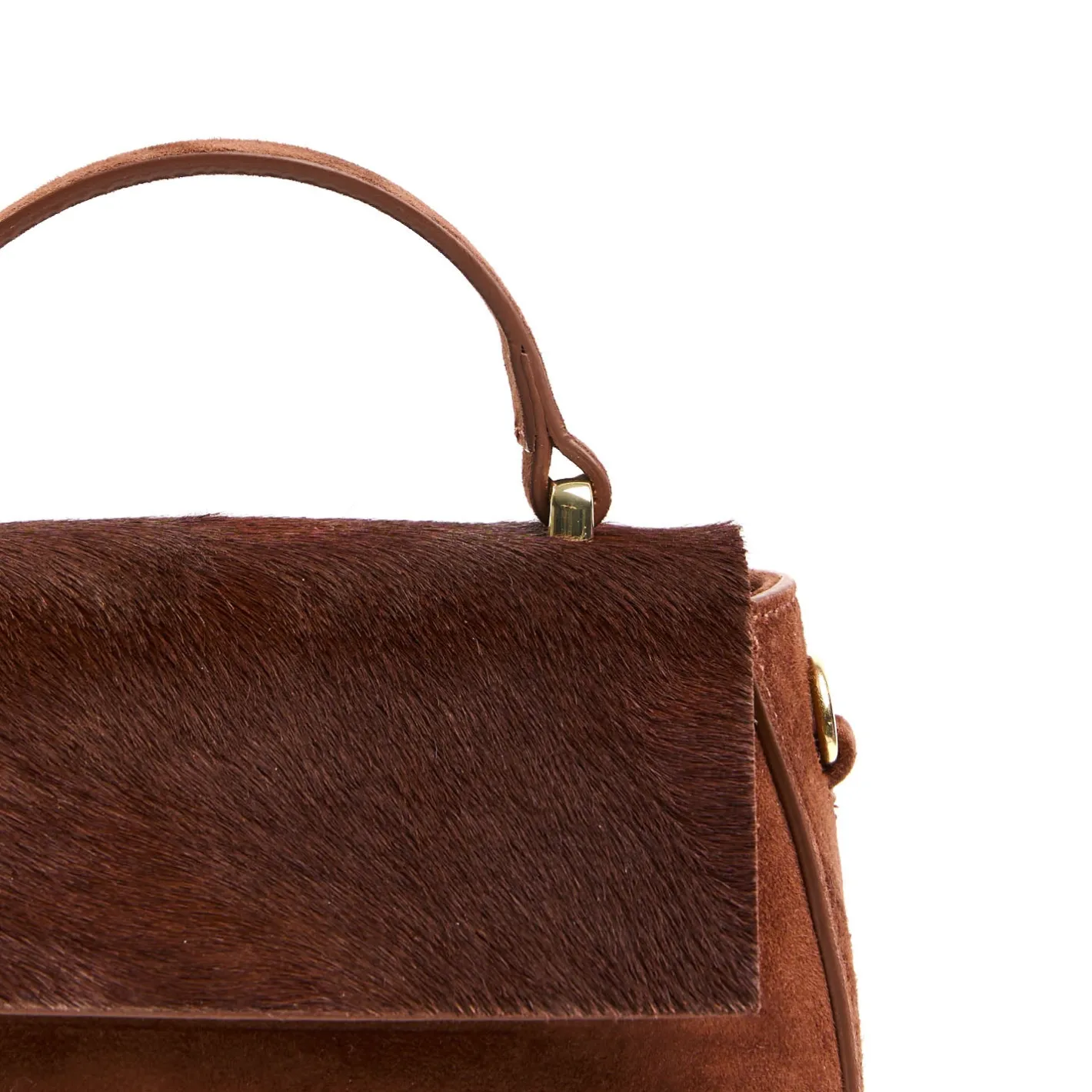 E.Marinella BORSA MINI CLEO MARRONE In camoscio e cavallino Hot
