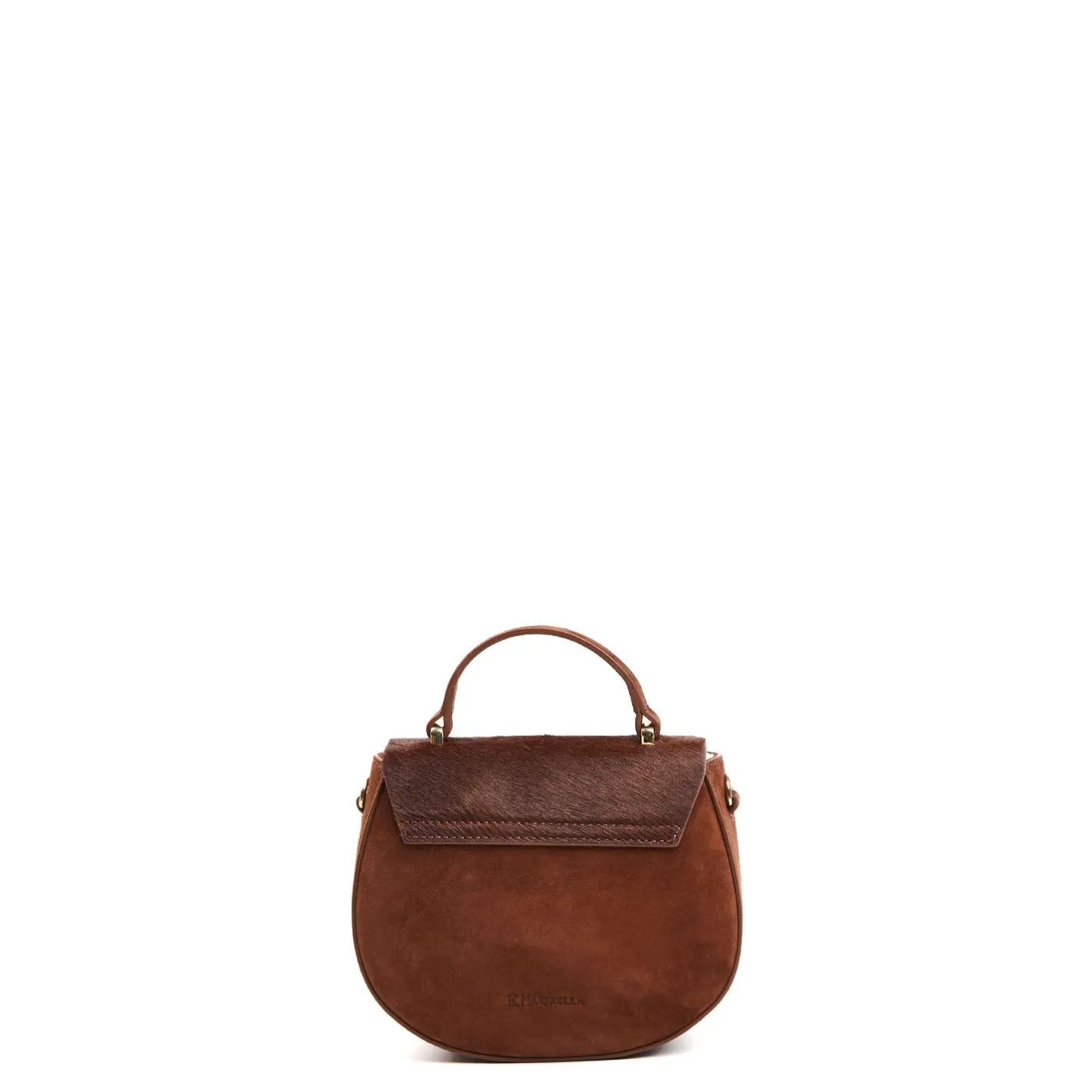 E.Marinella BORSA MINI CLEO MARRONE In camoscio e cavallino Hot
