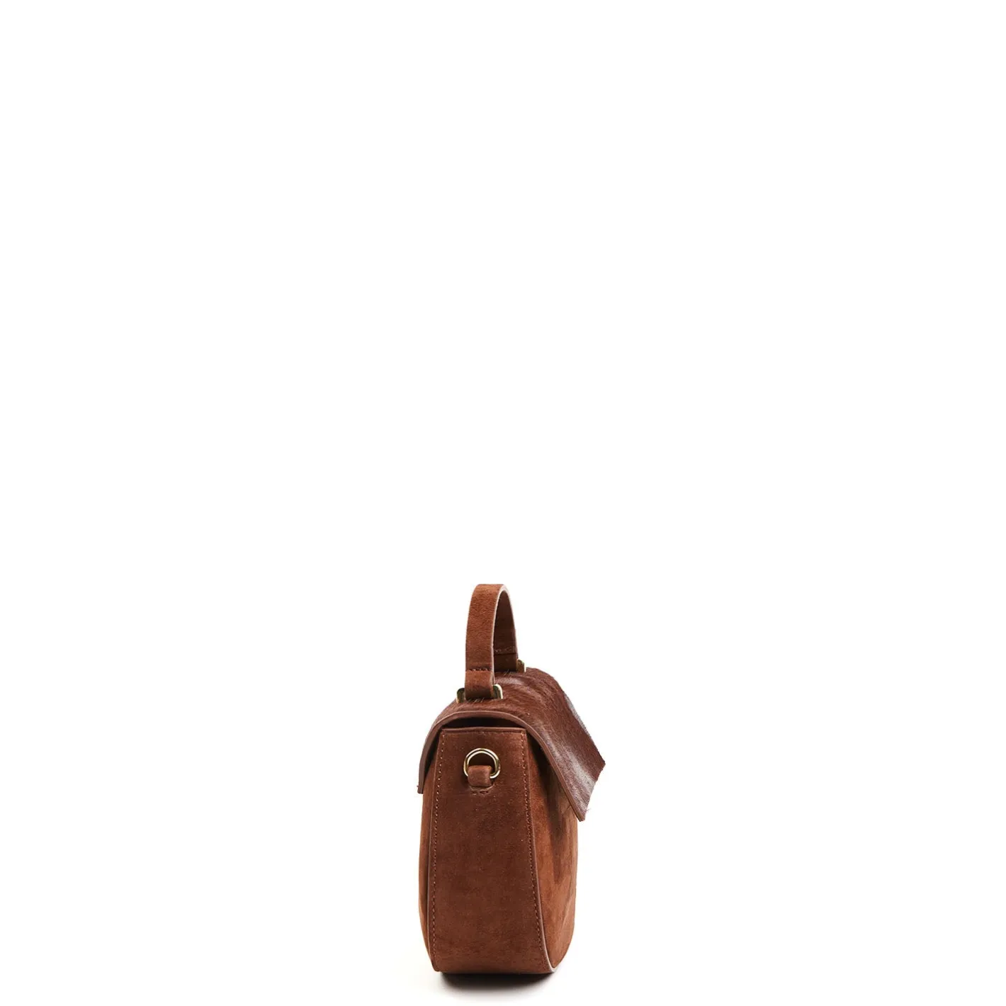 E.Marinella BORSA MINI CLEO MARRONE In camoscio e cavallino Hot