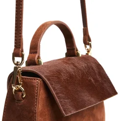 E.Marinella BORSA MINI CLEO MARRONE In camoscio e cavallino Hot