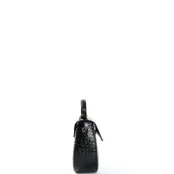 E.Marinella BORSA MINI CLEO NERA Stampa coccodrillo Hot