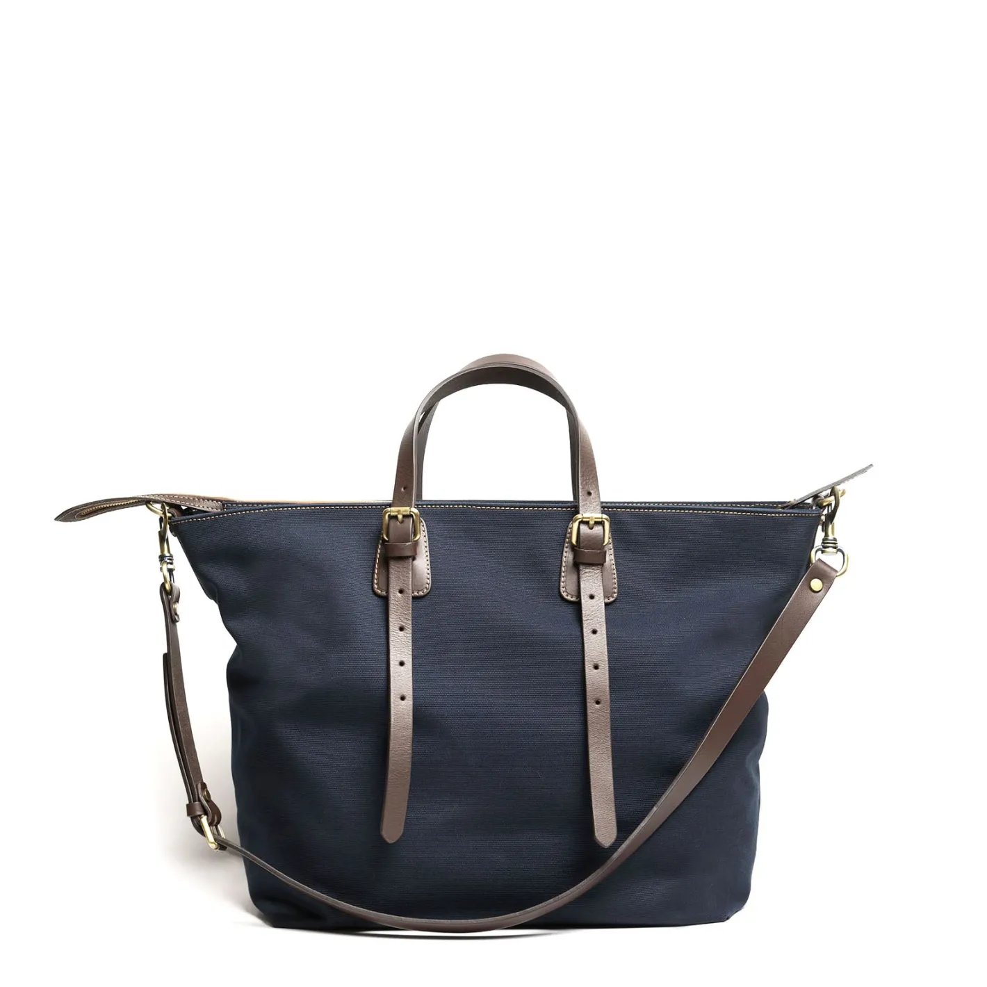 E.Marinella BORSA WEEKEND BLU SCURO In tela con rifinitute in pelle Discount