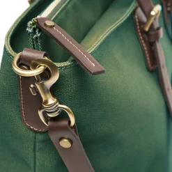 E.Marinella BORSA WEEKEND VERDE SCURO In tela con rifinitute in pelle Outlet
