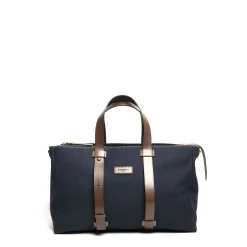 E.Marinella BORSONE WEEKEND BLU SCURO In tela con rifiniture in pelle Online