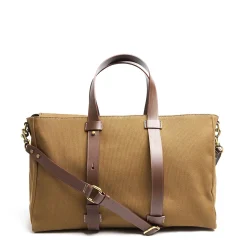 E.Marinella BORSONE WEEKEND MARRONE CHIARO In tela con rifiniture in pelle Sale