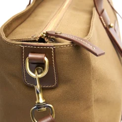 E.Marinella BORSONE WEEKEND MARRONE CHIARO In tela con rifiniture in pelle Sale