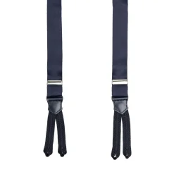 E.Marinella BRETELLE BLU SCURO In raso di seta 2,5 cm Outlet