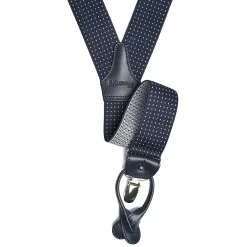 E.Marinella BRETELLE EM BLU Micro pois bianco Discount