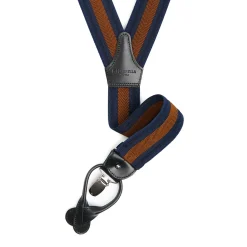 E.Marinella BRETELLE EM BLU SCURO E MARRONE CHIARO Rigata Best