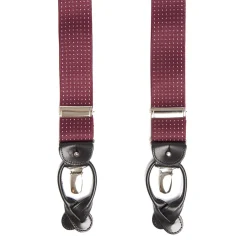 E.Marinella BRETELLE EM BORDEAUX Con micro pois bianchi Best