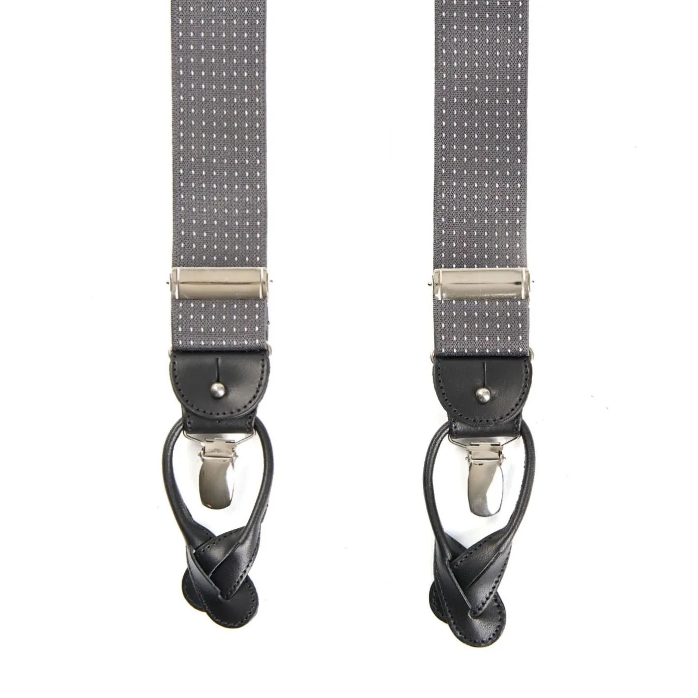 E.Marinella BRETELLE EM GRIGIE Micro pois bianco Clearance