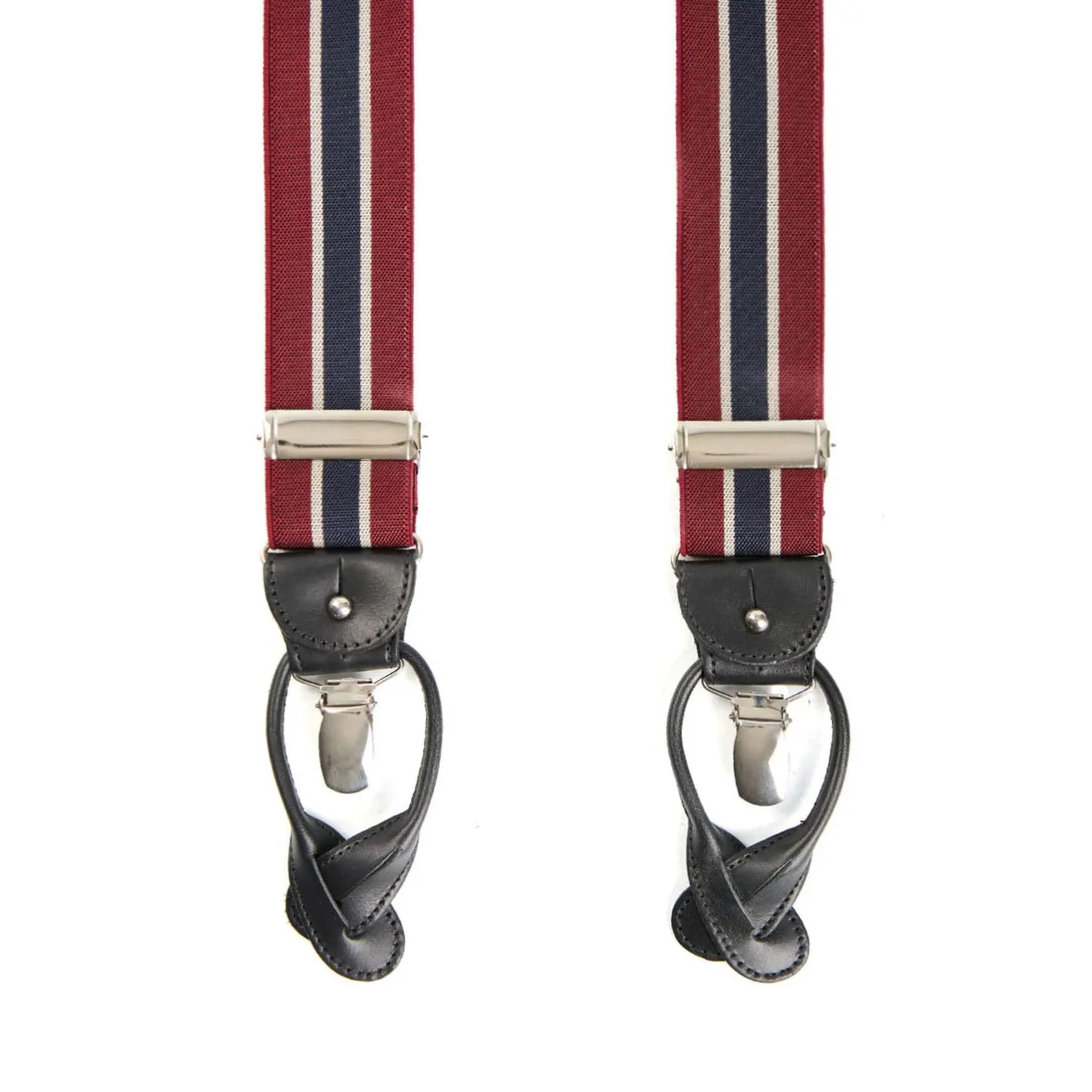 E.Marinella BRETELLE EM RIGATE Bordeaux e blu Sale