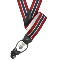 E.Marinella BRETELLE EM RIGATE Bordeaux e blu Sale