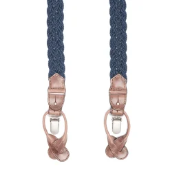 E.Marinella BRETELLE INTRECCIATE BLU In cotone Hot