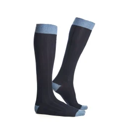 E.Marinella CALZE LUNGHE BICOLORE BLU E AZZURRE Tinta unita