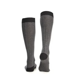 E.Marinella CALZE LUNGHE BICOLORE GRIGIO E NERO IN COTONE Tinta unita Sale