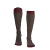 E.Marinella CALZE LUNGHE BICOLORE MARRONE E BORDEAUX IN COTONE Tinta unita