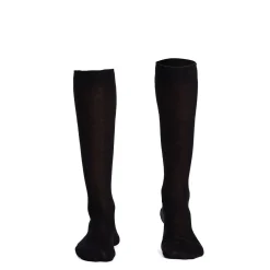 E.Marinella CALZINO LUNGO NERO In filo di scozia