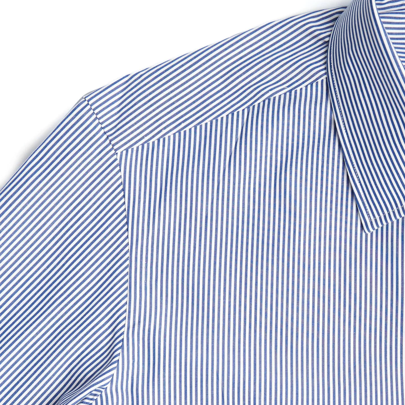 E.Marinella CAMICIA CLASSICA A RIGHE BIANCO E BLU SLIM In cotone popeline New