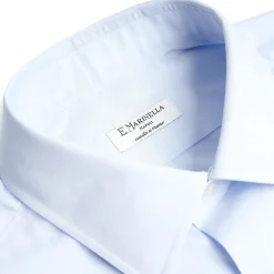 E.Marinella CAMICIA CLASSICA AZZURRA REGULAR In cotone popeline Online