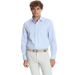 E.Marinella CAMICIA CLASSICA AZZURRA REGULAR In cotone popeline Online