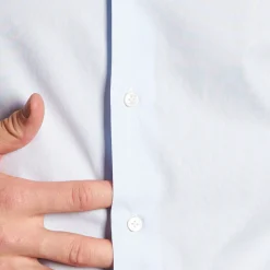 E.Marinella CAMICIA CLASSICA AZZURRA SLIM In cotone popeline Hot
