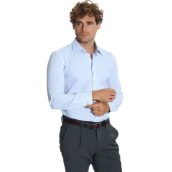 E.Marinella CAMICIA CLASSICA DOPPIA RIGA SLIM In cotone popeline New