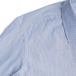E.Marinella CAMICIA CLASSICA RIGHE BIANCO E BLU REGULAR In cotone popeline Outlet
