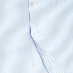 E.Marinella CAMICIA CLASSICA RIGHE BIANCO E AZZURRO REGULAR In cotone popeline Online