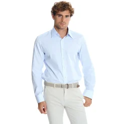 E.Marinella CAMICIA CLASSICA RIGHE BIANCO E AZZURRO REGULAR In cotone popeline Online