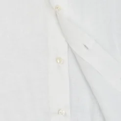 E.Marinella CAMICIA IN LINO BIANCA Con bottoni in madreperla Sale