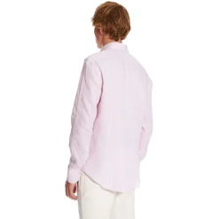 E.Marinella CAMICIA IN LINO LILLA Con bottoni in madreperla New