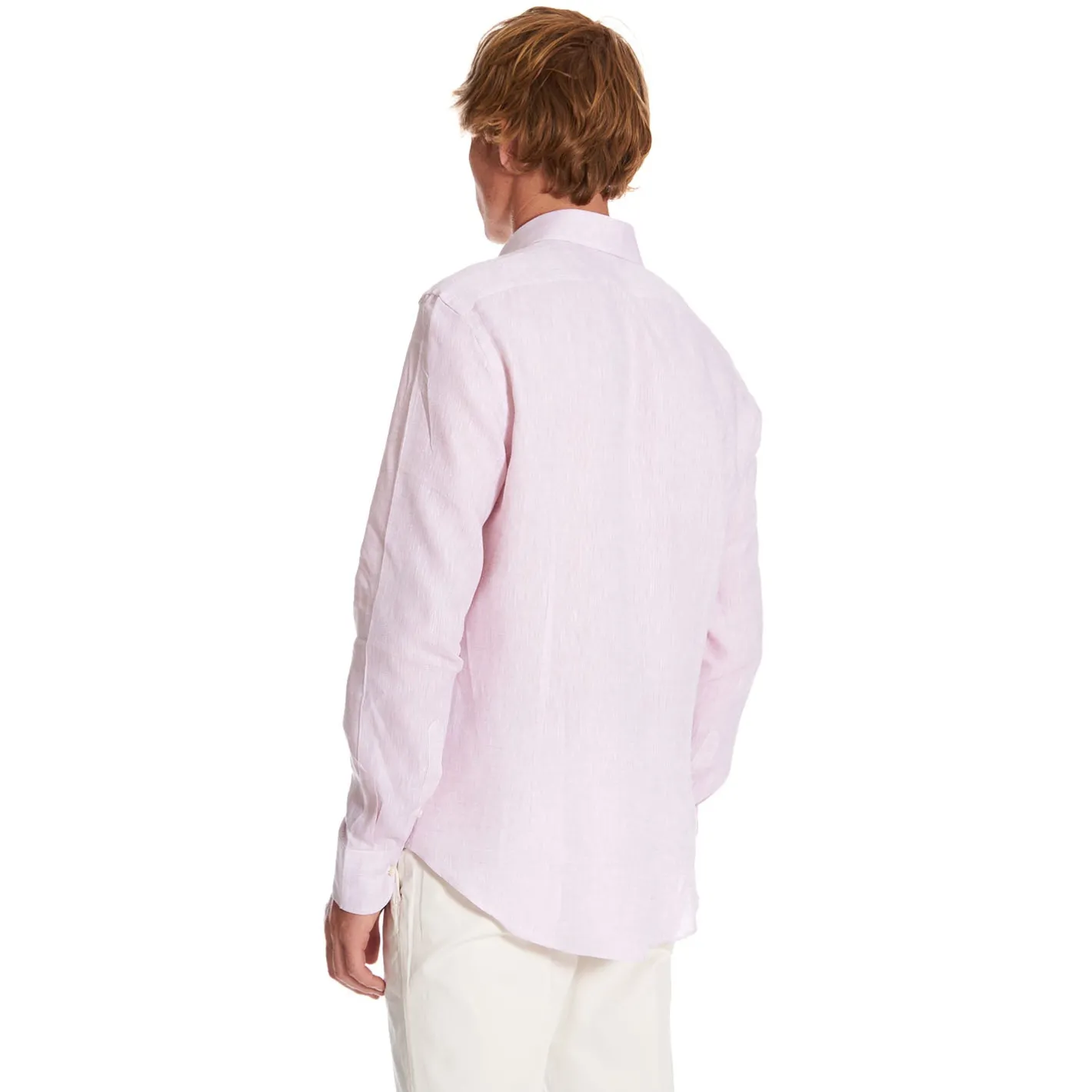 E.Marinella CAMICIA IN LINO LILLA Con bottoni in madreperla New