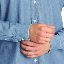 E.Marinella CAMICIA JEANS DELAVE Blu chiaro Sale