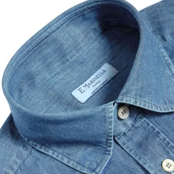 E.Marinella CAMICIA JEANS DELAVE Blu chiaro Sale