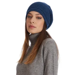 E.Marinella CAPPELLO BASCO A RIGHE BLU In cashmere Outlet