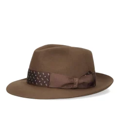 E.Marinella CAPPELLO MODELLO EUGENIO IN FELTRO MARRONE Con dettagli in seta marrone Discount