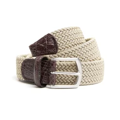 E.Marinella CINTURA ELASTICA BEIGE Con finiture in coccodrillo Online