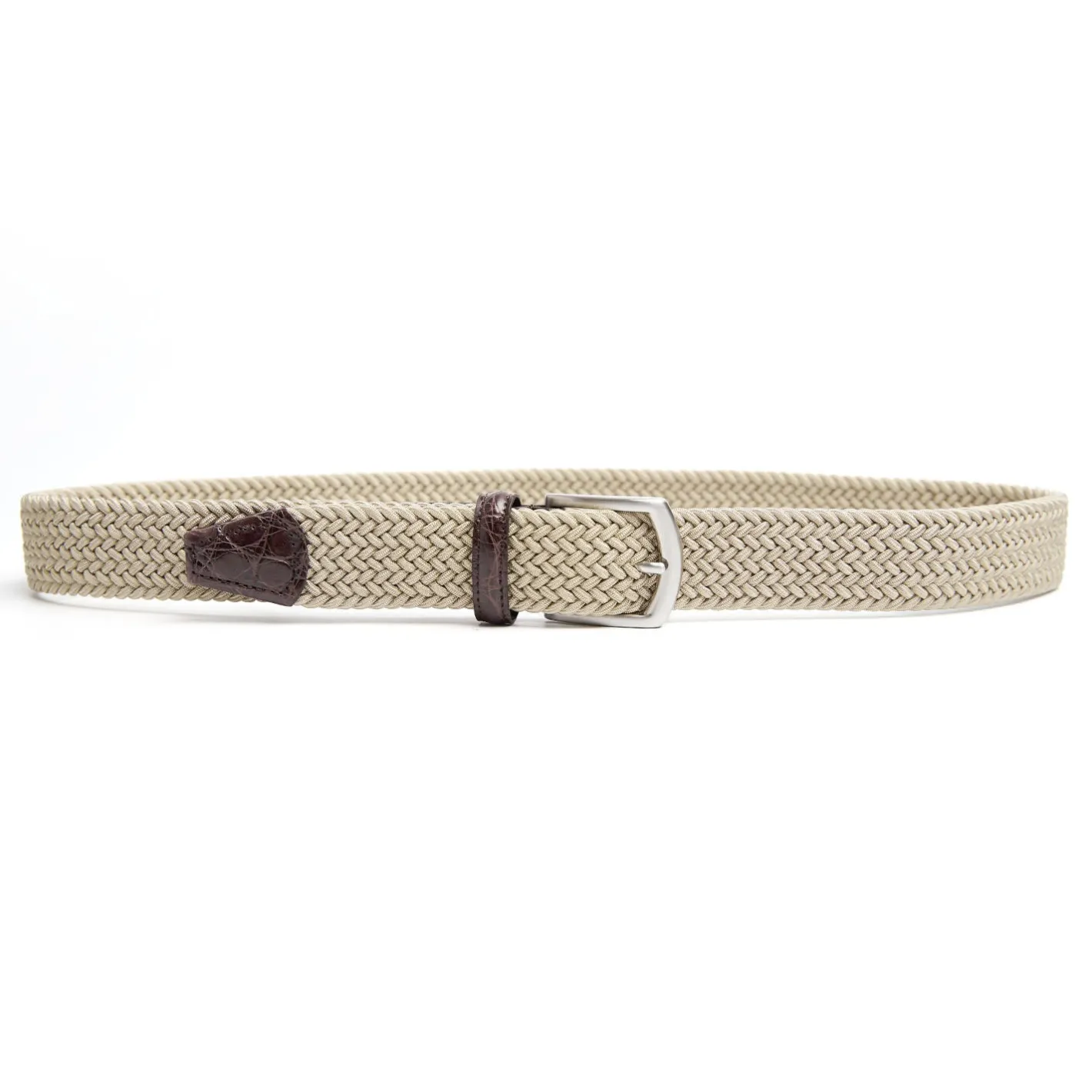E.Marinella CINTURA ELASTICA BEIGE Con finiture in coccodrillo Online