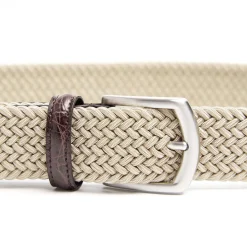 E.Marinella CINTURA ELASTICA BEIGE Con finiture in coccodrillo Online