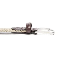 E.Marinella CINTURA ELASTICA BEIGE Con finiture in coccodrillo Online