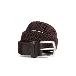 E.Marinella CINTURA ELASTICA INTRECCIATA TESTA MORO Con finiture in pelle 35 mm Discount
